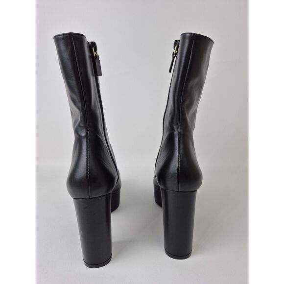 Stuart Weitzman Women's Black Leather Lala Platform Zip Bootie Size 8.5 B - Picture 5 of 8